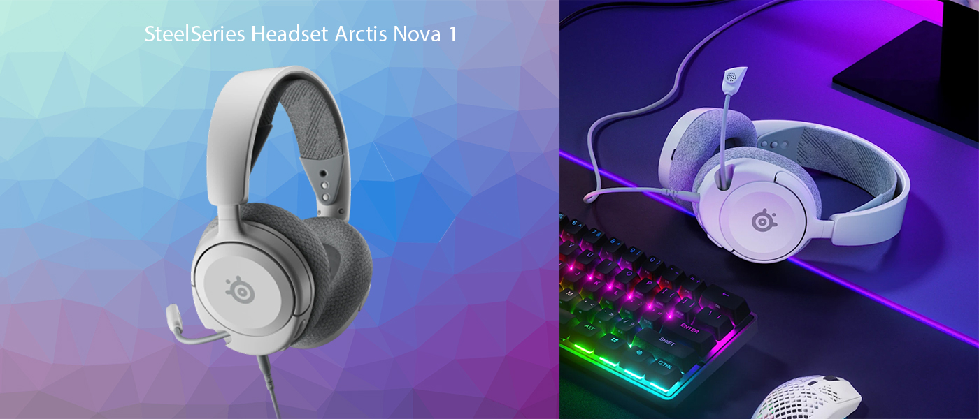 هدفون با سیم گیمینگ استیل سریز مدل SteelSeries Arctis Nova 1 White